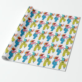 Papel De Presente Arte de Personagem em Colagem de Cavalo Moderno (S