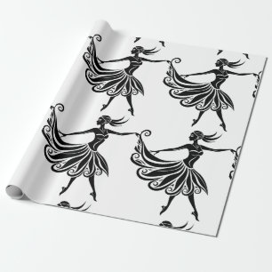 Papel De Presente Arte de Silhueta de Dançarino Africano Thunder_Thu