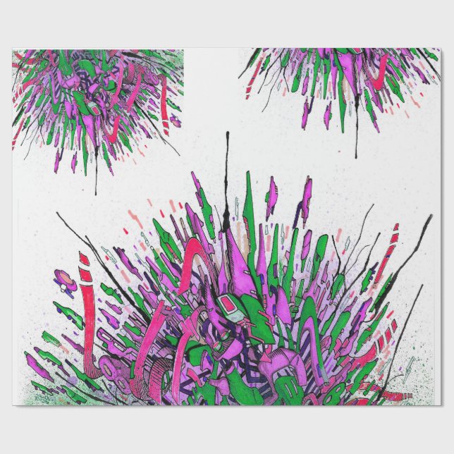 Papel De Presente Arte de tinta de abertura roxa (Aberto)
