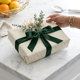 Papel De Presente Arte Deco em Fio de Ouro | Ganso Creme Antigo