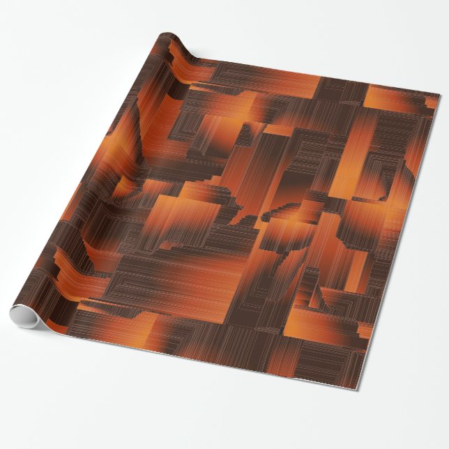 Papel De Presente Arte Deco Ferrugem (Desenrolado)