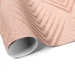 Papel De Presente Arte Deco Ornamento Esmagamento Geometria de Cobre