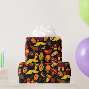 Papel De Presente Arte Design de Padrão Tradicional Africano