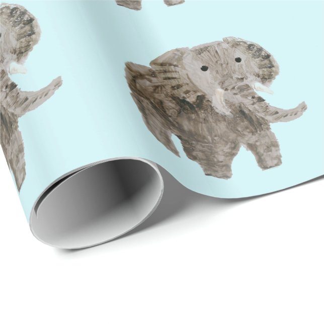 Papel De Presente Arte do elefante do animal selvagem (Ponta do rolo)