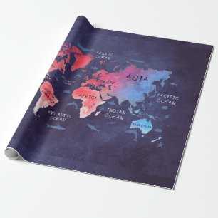Papel De Presente arte do mapa do mundo