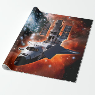 Papel De Presente Arte do Telescópio Espacial Atlantis Hubble