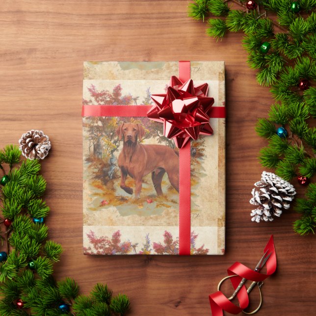Papel De Presente Arte do Vizsla Húngaro (Presente de Natal)