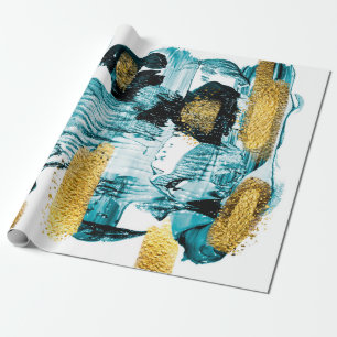Papel De Presente Arte e Dourado. Cor de tendência com tinta de ouro