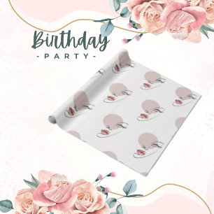 Papel De Presente Arte em Linha da Mulher Negra, Festa de aniversári