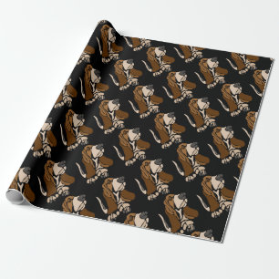 Papel De Presente Arte engraçada do cão de Basset Hound