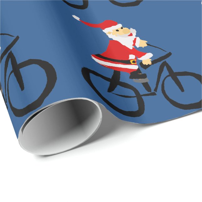 Papel De Presente Arte engraçada do Natal da bicicleta da equitação (Ponta do rolo)