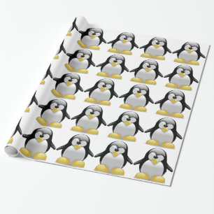 Papel De Presente Arte engraçada dos desenhos animados do pinguim