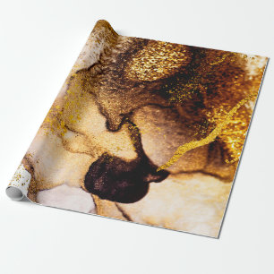 Papel De Presente Arte exótica. Ouro, design artístico. Pintor