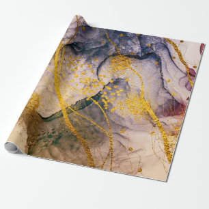 Papel De Presente Arte exótica. Ouro, design artístico. Pintor