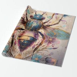 Papel De Presente Arte Fantasia de Besouro Jóia Steampunk (1)