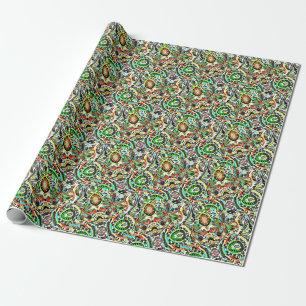 Papel De Presente Arte Fantástica de Esboço - Flores de Abstrato 3