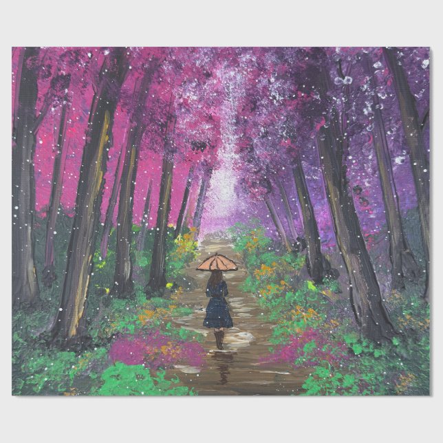 Papel De Presente Arte feita à mão - Caminhando sozinho  (Aberto)