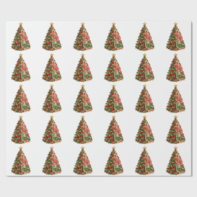 Papel De Presente Arte Festiva da Árvore de Natal (Aberto)