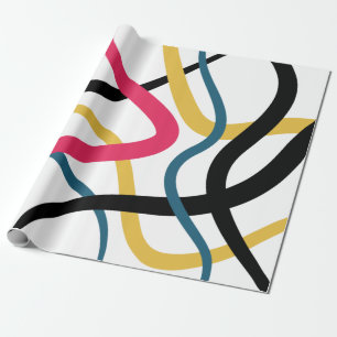 Papel De Presente Arte gráfica moderna colorida, caótica, arrojada