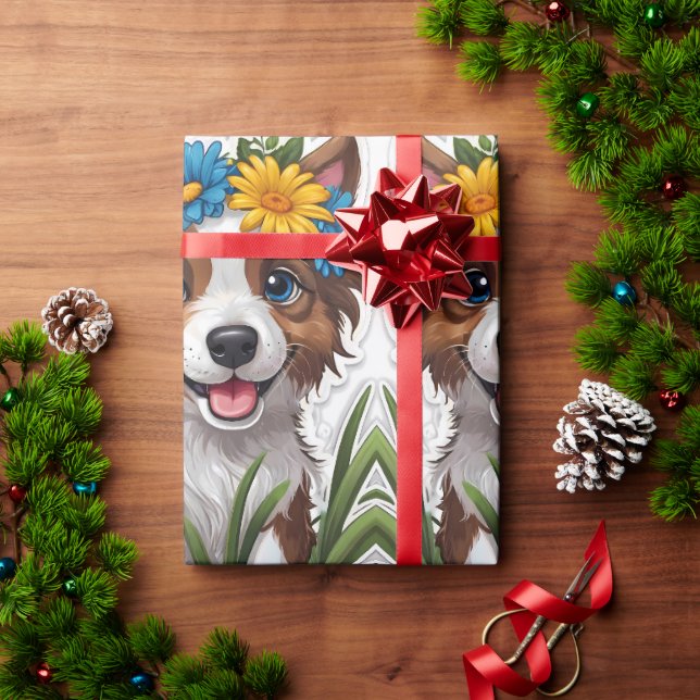 Papel De Presente Arte Lápida Cachorro Pequena E Bonita (Presente de Natal)