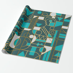 Papel De Presente Arte minimalista geométrica pôster retrô com si