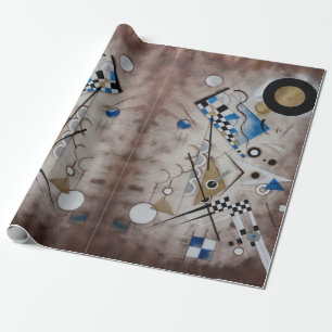 Papel De Presente Arte moderna abstrata do meio século da pintura de