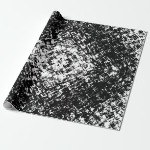 Papel De Presente Arte Moderna Abstrata Hipnótica em Preto e Branco