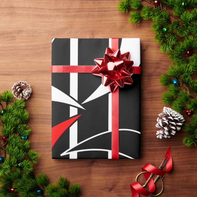Papel De Presente Arte moderna, branca, vermelha (Presente de Natal)