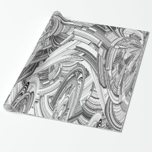 Papel De Presente Arte Moderna Criativa Preto e Branco