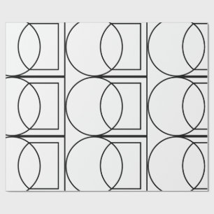 Papel De Presente Arte Moderna de Círculo Quadrado Abstrato
