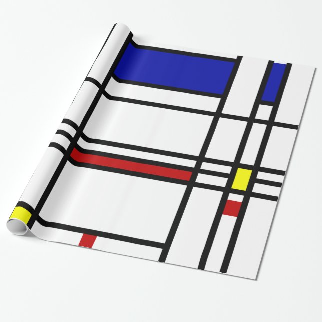 Papel De Presente Arte moderna de Mondrian (Desenrolado)