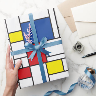 Papel De Presente Arte Moderna De Stijl Geométrica Minimalista Mondr