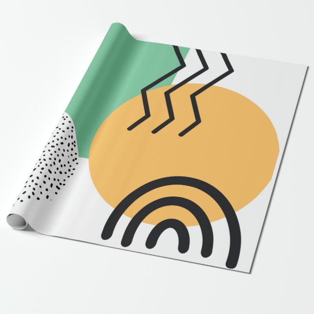 Papel De Presente Arte Moderna do meio século  (Desenrolado)