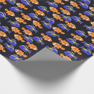 Papel De Presente Arte oceânica Blue Tang