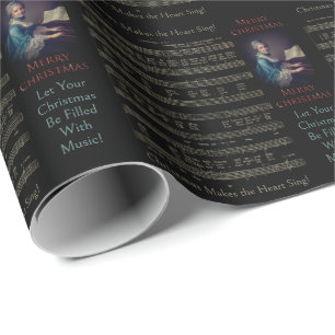 Papel De Presente Arte Personalizada Vintage de Música