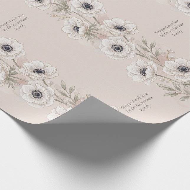 Papel De Presente Arte Pintada com Linha | Anêmona Custom Elegante (Ponta)