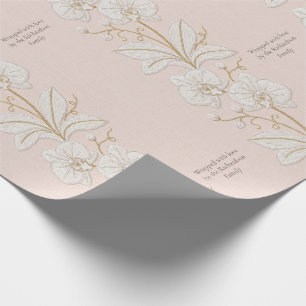 Papel De Presente Arte Pintada com Linha Orquídea Marfim Personali