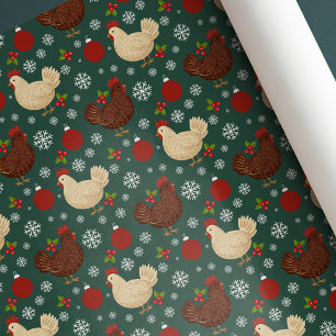 Papel De Presente Arte Popular Adorável Natal Rústico