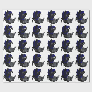 Papel De Presente Arte popular gótico da história de um corvo