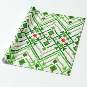 Papel De Presente Arte popular ucraniana inspirada 