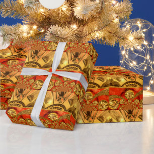 Papel De Presente Arte tradicional africana ouro