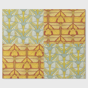 Papel De Presente Arte Vintage Art Nouveau Padrão de Grade da Nature