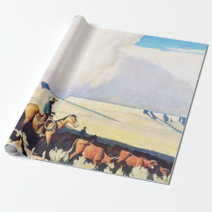 Papel De Presente Arte Western “Open Range” por Maynard Dixon
