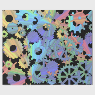 Papel De Presente Artes de metal arco-íris