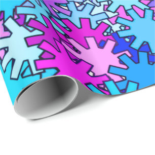 Papel De Presente Artes Geométricas Modernas, Azul, Violeta e Orquíd