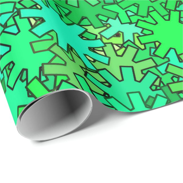 Papel De Presente Artes Geométricas Modernas, Limão e Emerald Green (Ponta do rolo)