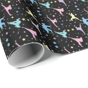 Papel De Presente Artes marciais Karate Abstrato Stars Sparkles