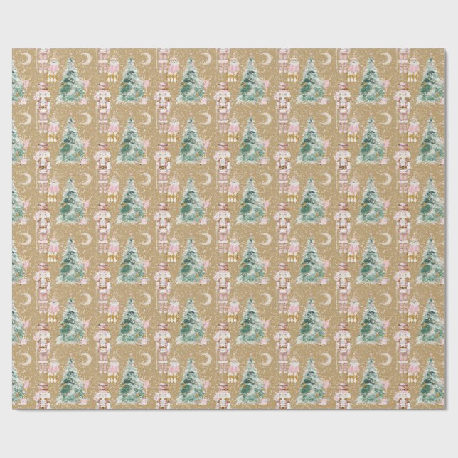 Papel De Presente Artesanato Noz Pinhão bailarina rosa  (Aberto)