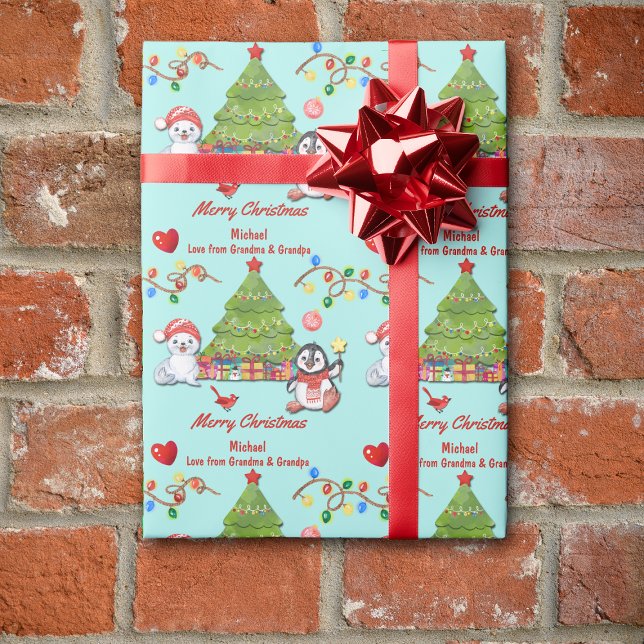 Papel De Presente Ártico Ártico Ártico Árvore de Natal Avô (Criador carregado)