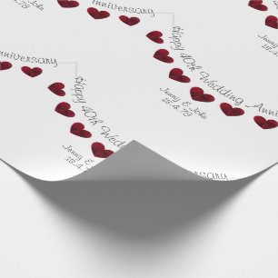 Papel De Presente Artigo personalizado do 40º aniversário do Casamen